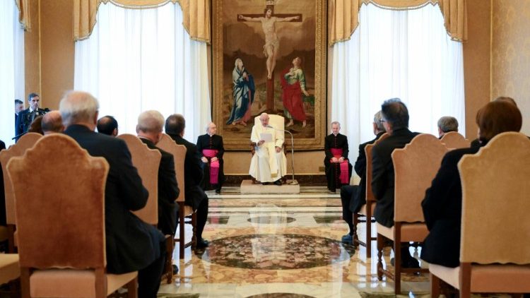 Pope Francis addresses members of the Pontifical Committee for Historical Sciences