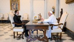 El Papa conversa en privado con el presidente de Ecuador, Daniel Noboa Azín