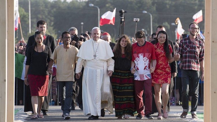  Papa com jovens na JMJ da Polônia em 2016