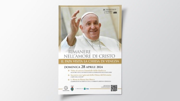 Il volantino della visita del Papa a Venezia