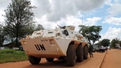 Ein Panzer der UNO-Blauhelmtruppen im kongolesischen Beni