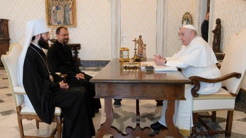 File Photo: Metropolitan Antonij of Volokolamsk, head of the Department for External Relations of the Patriarchate of Moscow, visits Pope Francis in the Vatican (5 August 2022)