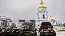 Ausstellung von zerstörtem russischem Militärmaterial in Kyiv, Anfang 2023