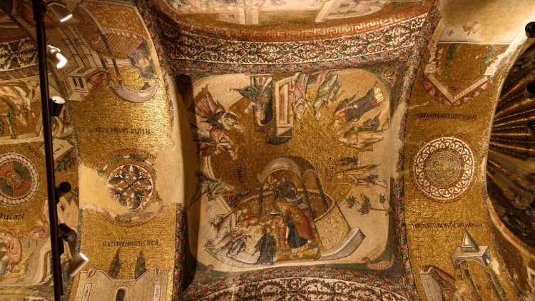 Algunos de los mosaicos conservados en San Salvador de Chora
