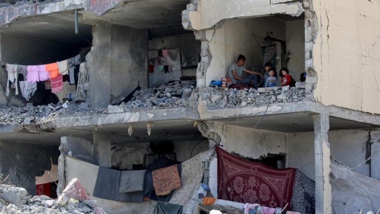 Một ngôi nhà ở Rafah, nam Gaza bị không kích bởi Israel (22/5/2024)
