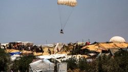 Humanitarian aid is airdropped into Gaza