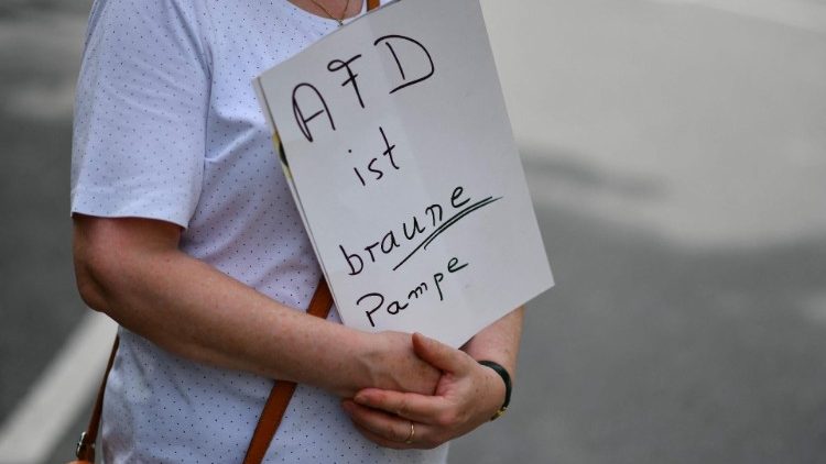 Bei der Demo gegen den AFD-Parteitag in Essen, 29.6.2024