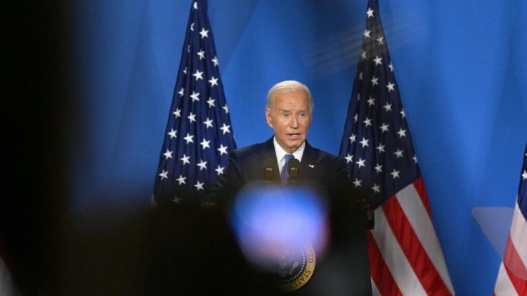 Il presidente Usa Biden in conferenza stampa 