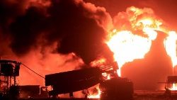 Fire following Israeli strikes in Yemen's Houthi-held port city of Hodeida