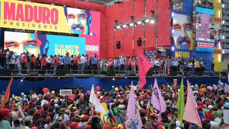 Dernier meeting de Nicolas Maduro à Caracas.