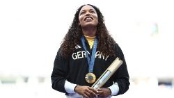 Yemisi Ogunleye, vincitrice dell'oro alle Olimpiadi di Parigi