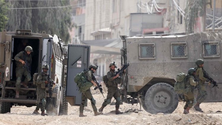 Israeli soldiers raid the Nur Shams camp for Palestinian refugees in the Israeli-occupied West Bank