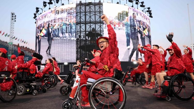 Lors de la cérémonie d'ouverture des Jeux paralympiques de Paris 2024. 