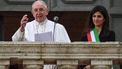 Archivbild: Papst Franziskus zu Besuch bei der Bürgermeisterin Raggi, am 26. März 2019