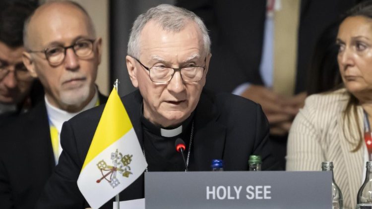 Le cardinal Pietro Parolin lors du sommet pour la paix en Ukraine, ce dimanche 16 juin en Suisse. 