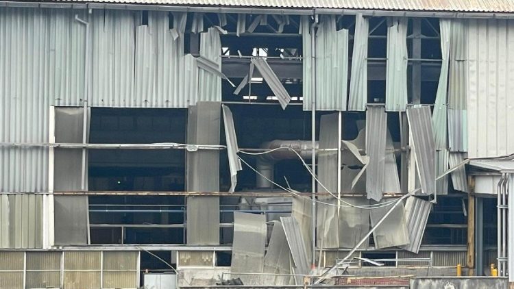 Die Alumium-Fabrik in Bozen nach der Explosion