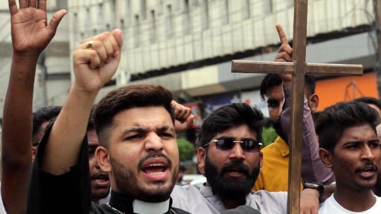 Protest against the sentencing of a Christian man to death on blasphemy charges in Pakistan