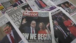 Britische Zeitungen nach der Wahl einer neuen Regierung