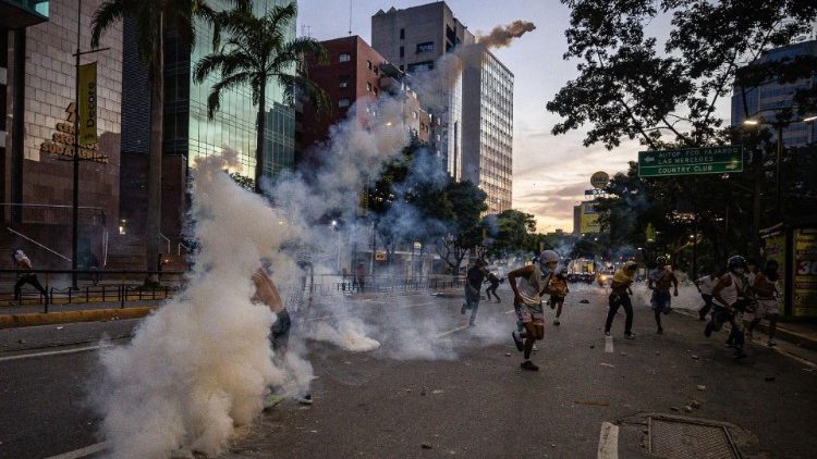 Manifestación en Caracas tras las elecciones presidenciales 