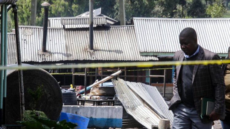 El lugar del incendio en Kenia