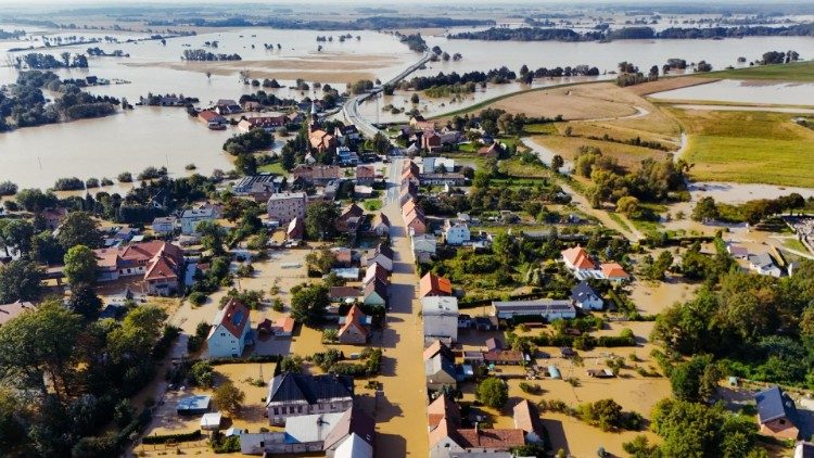 Vue sur la périphérie d'Opole en Pologne, le 17 septembre 2024. 