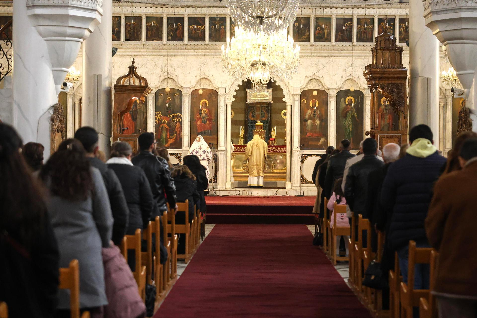 Cristianos en la catedral mariamita de Damasco