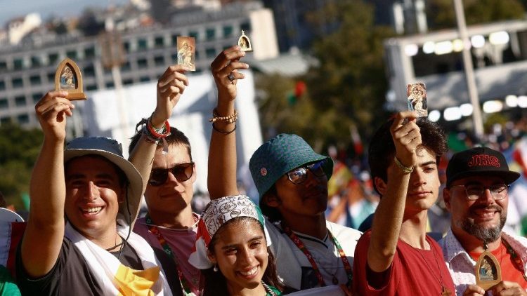 Young people at World Youth Day in Lisbon, Portugal