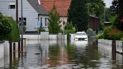 Schweren Überschwemmungen in Reichertshofen