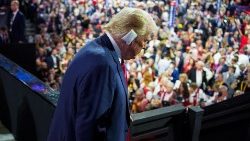 L'ex presidente degli Usa, Donald Trump, durante la Convention Repubblicana Nazionale a Milwaukee