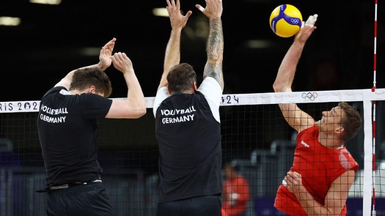 Das deutsche Volleyball-Team beim Training