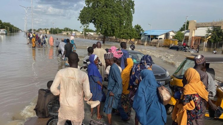 Photo d'illustration des inondations qui envahissent la région nord-est du Nigeria, précisément à Maiduguri.