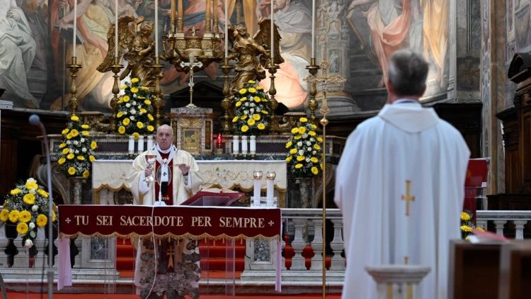 Pave Frans fejrede den hellige messe i kirken Santo Spirito in Sassia