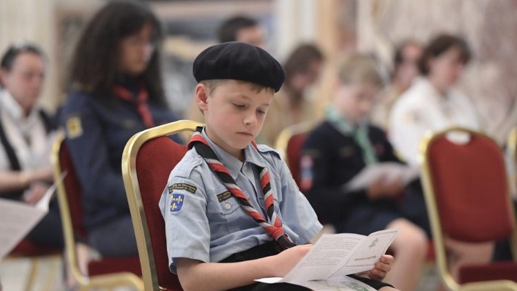 Скаўты падчас аўдыенцыі ў Папы Францішка. Ілюстрацыйнае фота