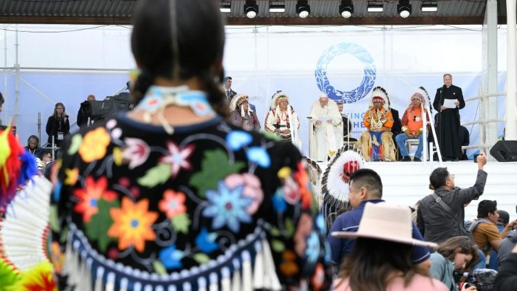 Papa Francesco durante il viaggio apostolico in Canada