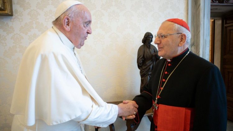 Pope Francis with Patriarch Sako in 2023