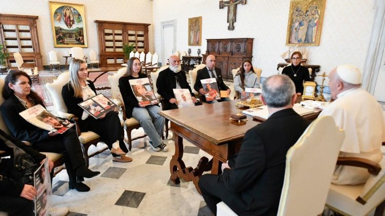 教宗與被哈瑪斯扣押的人質家屬會晤