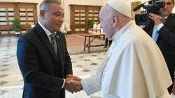 Pope Francis meets with John Briceño, Prime Minister of Belize