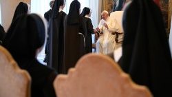 Pope Francis receives Sisters of Saint Felix of Cantalice, and Daughters of Our Lady of Mercy. 