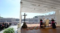 La benedizione di Papa Francesco al termine dell'udienza generale