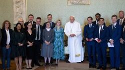 The Pope with members of the Sustainable Markets Initiative