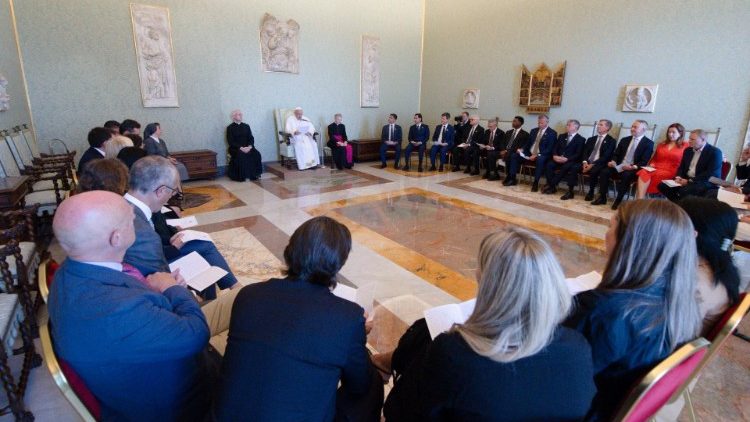 папата на срещата с предприемачите, 15 юни 2024
