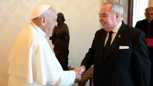 Pope Francis receives in audience Fra' John Dunlap, Grand Master of the Sovereign Military Order of Malta
