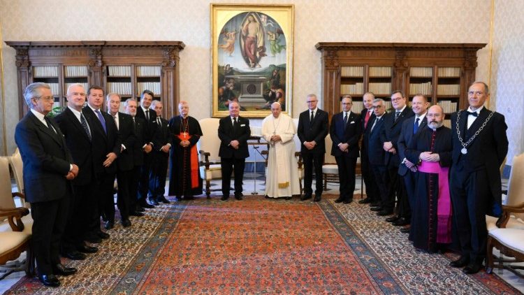 A Szuverén Máltai Lovagrend küldöttsége Ferenc pápánál