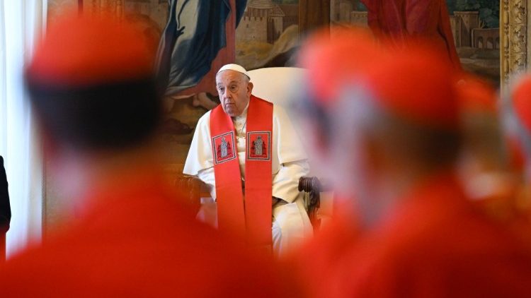 Le Pape François ce lundi 1er juillet lors du Consistoire. 