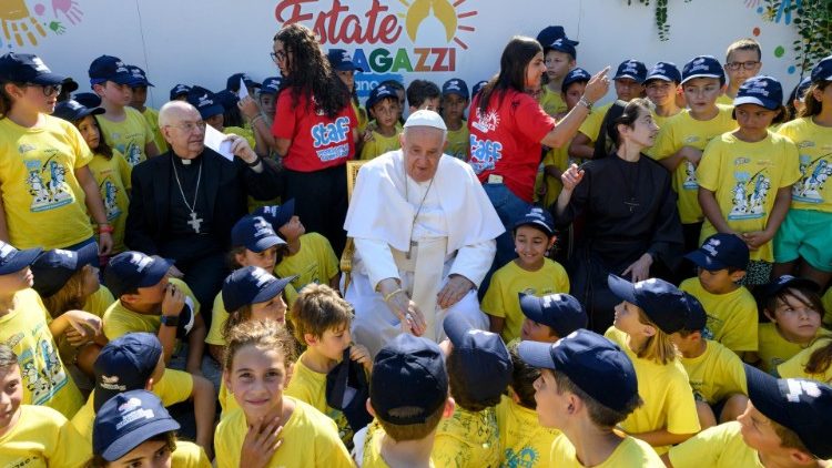 Pope Francis visits the children of the Vatican Summer Camp 