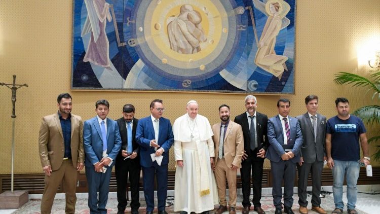 Pope meeting the delegation from the Afghan Community Association in Italy 