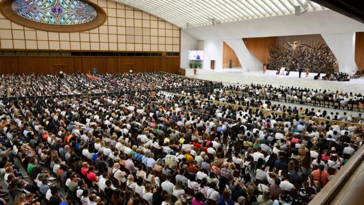 Blick in die Audienzhalle an diesem Mittwoch