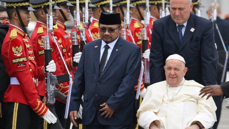 Pope Francis is welcomed in Jakarta, Indonesia