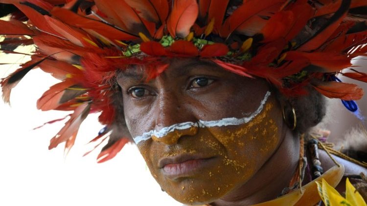 A Papua New Guinean at the Government House on Saturday morning