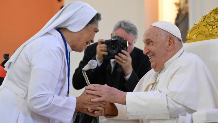 Pope Francis meets with clergy, consecrated persons, seminarians and catechists in Dili